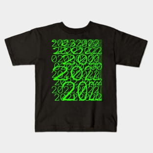 Disorted 2022 binary code in green Kids T-Shirt